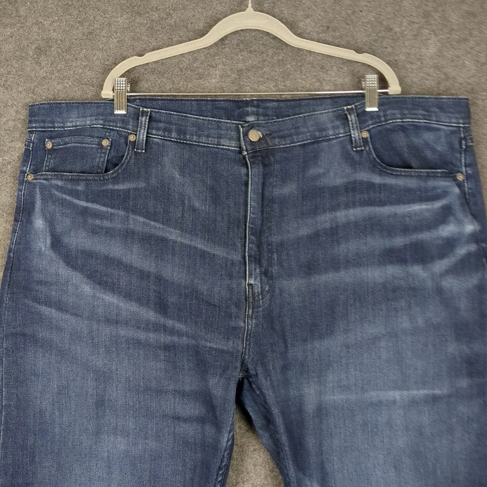 Levis 502 Taper Mens‎ Jeans 48x32 Dark Wash Blue Stretch Denim